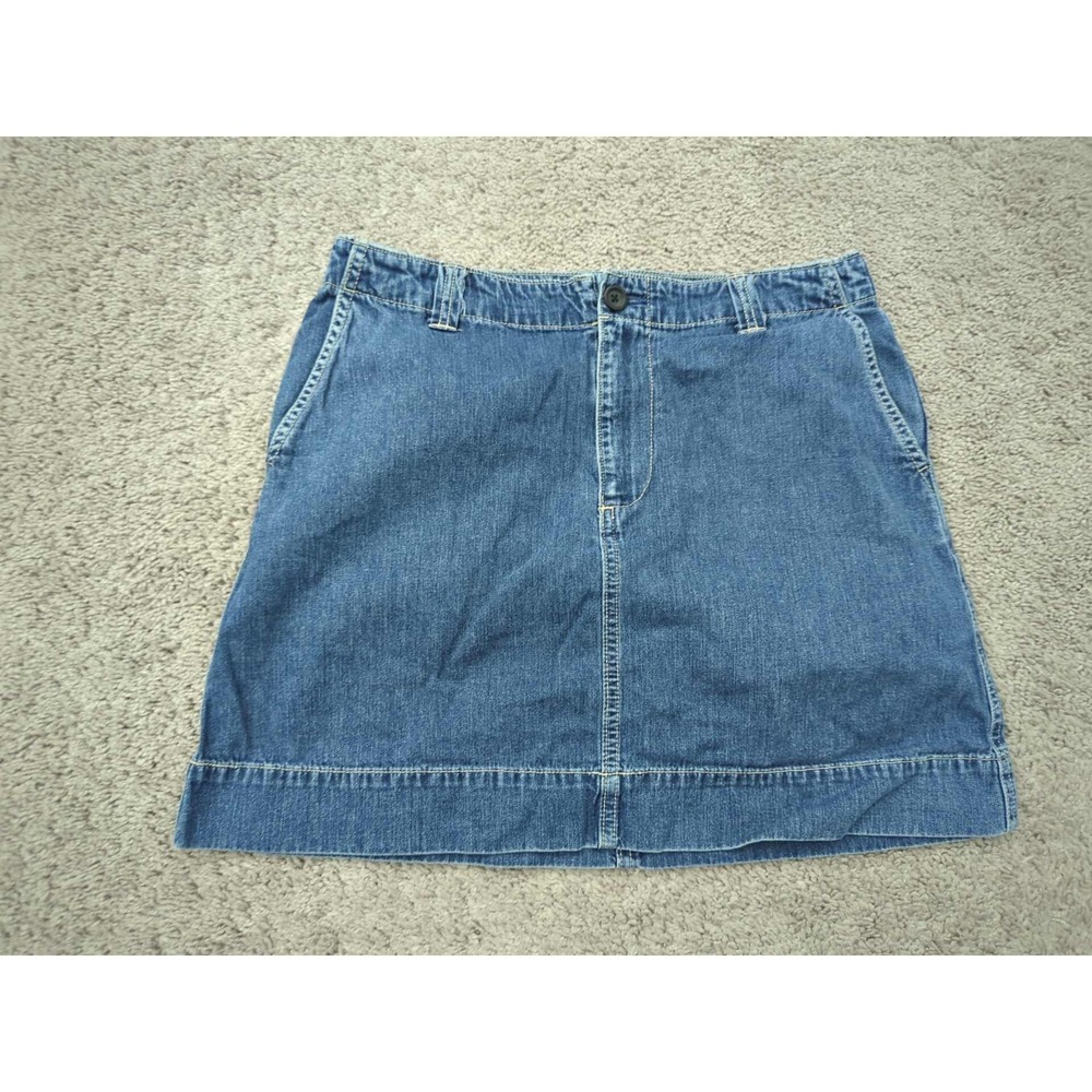 GAP Denim Mini Skirt Womens 8 Blue High Rise Clean Cut 100% Cotton